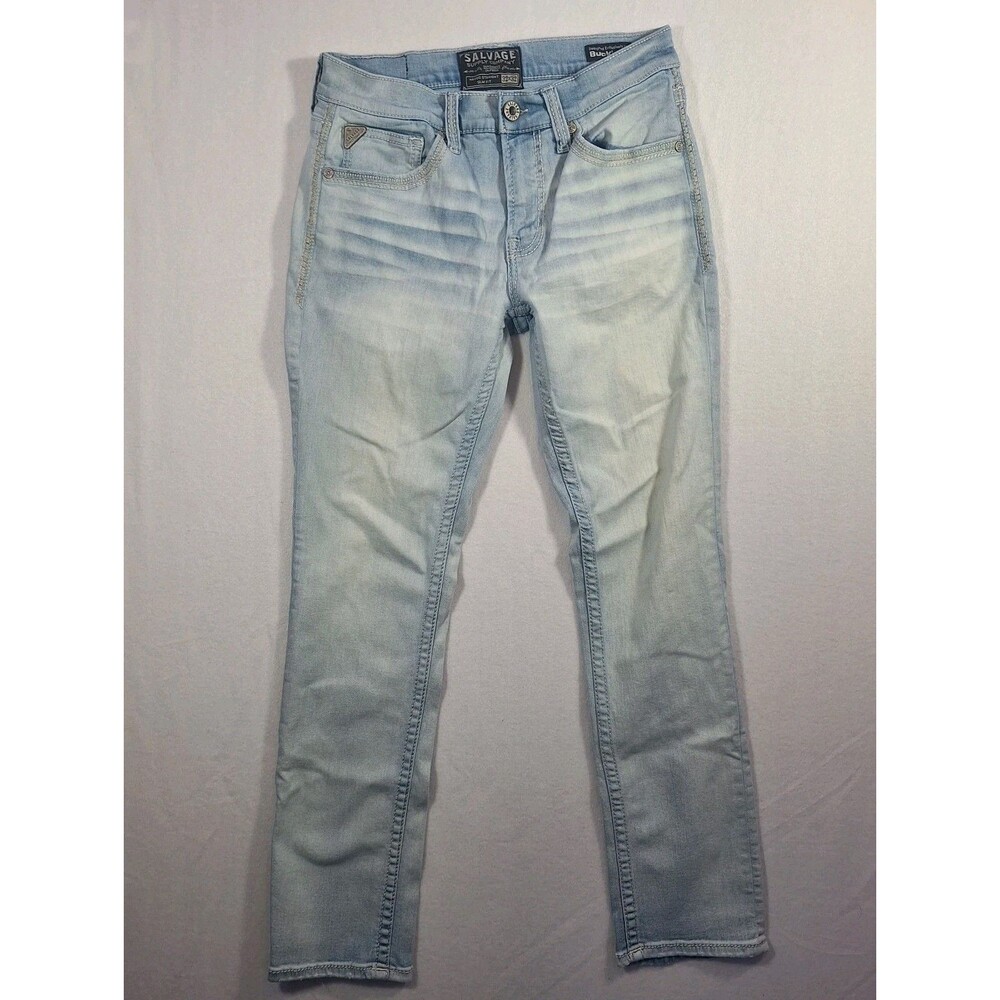 Salvage Jeans Buckle Men's Havoc Straight Slim Size 32x32 Light Wash